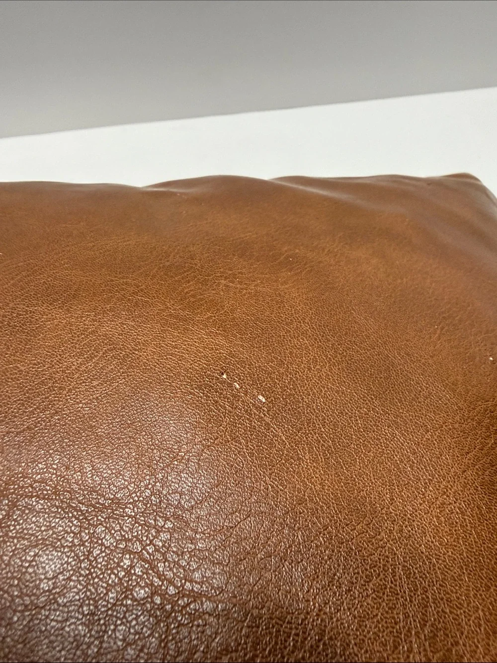 HOMFINER Faux Leather Pillow in Warm Cognac